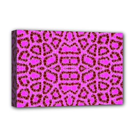 Florescent Pink Animal Print  Deluxe Canvas 18  X 12  (framed) by OCDesignss