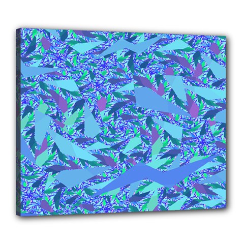 Blue Confetti Storm Canvas 24  X 20  (framed)