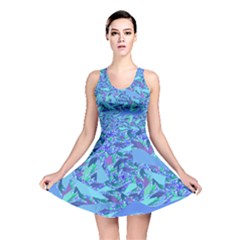 Blue Confetti Storm Reversible Skater Dress