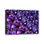  Blue purple Glass Mini Canvas 7  x 5  (Framed)
