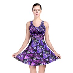  Blue Purple Glass Reversible Skater Dress