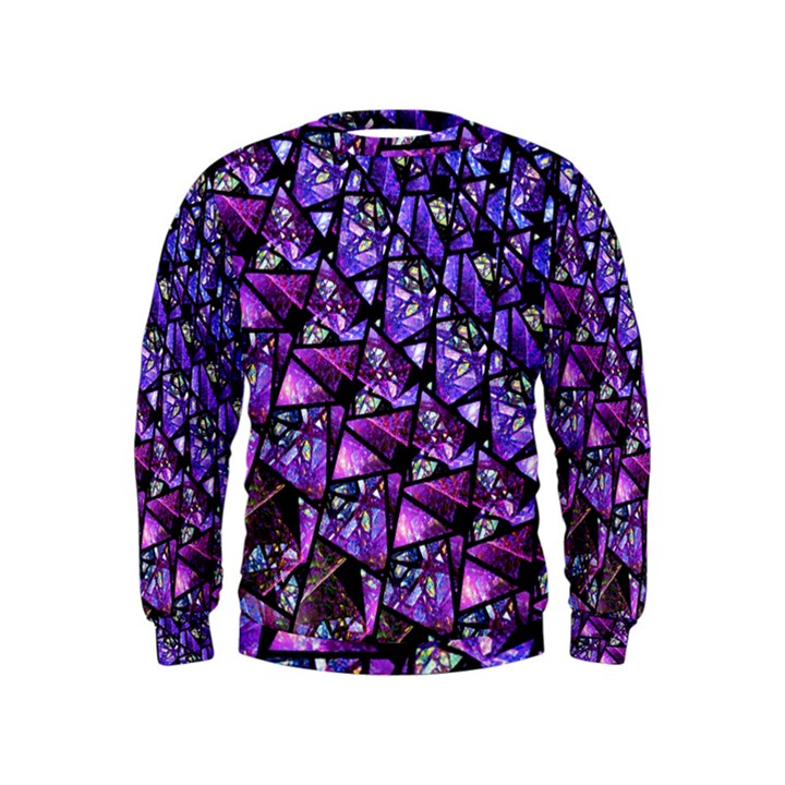  Blue purple Glass Kid s Sweatshirt