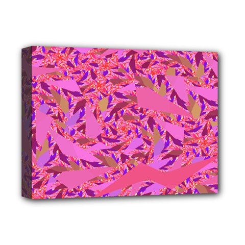 Bright Pink Confetti Storm Deluxe Canvas 16  X 12  (framed)  by KirstenStar