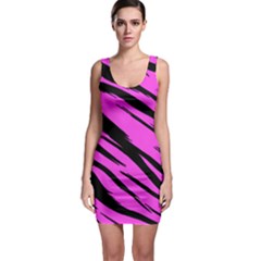 Pink Tiger Bodycon Dress by ArtistRoseanneJones