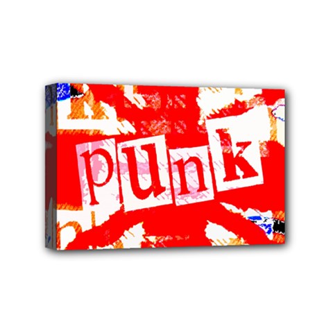 Punk Union Jack Mini Canvas 6  X 4  (framed) by ArtistRoseanneJones