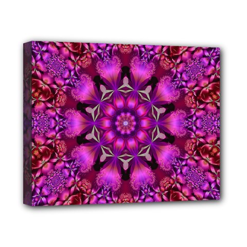 Pink Fractal Kaleidoscope  Canvas 10  X 8  (framed) by KirstenStar