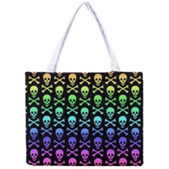 Rainbow Skull And Crossbones Pattern Tiny Tote Bag by ArtistRoseanneJones