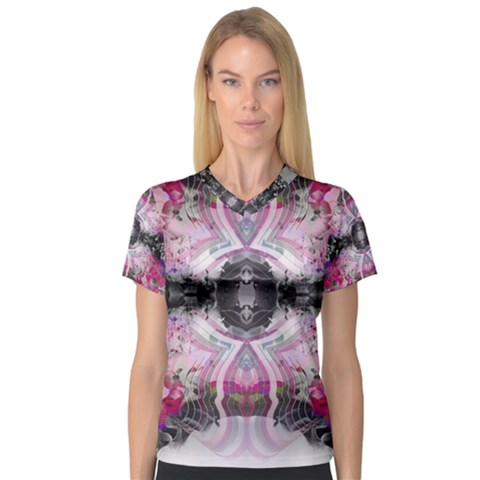 Nature Forces Abstract Women s V-neck Sport Mesh Tee by infloence