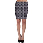 Black Abstract Futuristic Pattern Bodycon Skirt