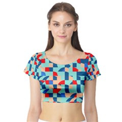 Miscellaneous Shapes Short Sleeve Crop Top by LalyLauraFLM
