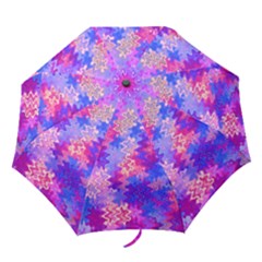 Pink And Purple Marble Waves Folding Umbrellas by KirstenStar