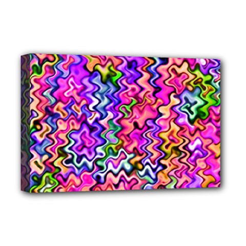 Swirly Twirly Colors Deluxe Canvas 18  X 12   by KirstenStar