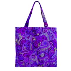 Lavender Swirls Zipper Grocery Tote Bags by KirstenStar