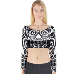 Skull Long Sleeve Crop Top by ImpressiveMoments
