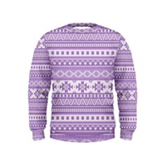 Fancy Tribal Borders Lilac Boys  Sweatshirts by ImpressiveMoments