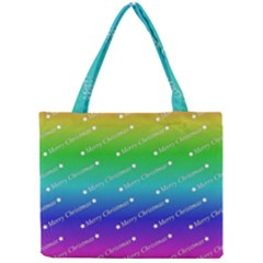 Merry Christmas,text,rainbow Tiny Tote Bags by ImpressiveMoments