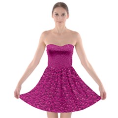 Sparkling Glitter Pink Strapless Bra Top Dress by ImpressiveMoments