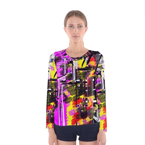 Abstract City View Women s Long Sleeve T-shirts by digitaldivadesigns