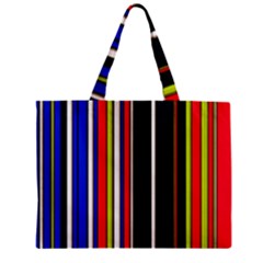 Hot Stripes Red Blue Zipper Tiny Tote Bags by ImpressiveMoments