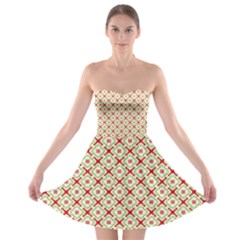 Cute Seamless Tile Pattern Gifts Strapless Bra Top Dress by GardenOfOphir