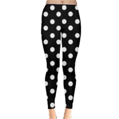 Black And White Polka Dots Women s Leggings by GardenOfOphir
