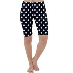 Black And White Polka Dots Cropped Leggings by GardenOfOphir