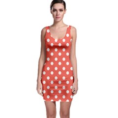 Indian Red Polka Dots Bodycon Dresses by GardenOfOphir