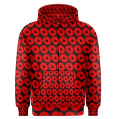 Charcoal And Red Peony Flower Pattern Men s Zipper Hoodies by GardenOfOphir