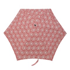 Coral Pink Gerbera Daisy Vector Tile Pattern Mini Folding Umbrellas by GardenOfOphir