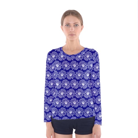 Gerbera Daisy Vector Tile Pattern Women s Long Sleeve T-shirts by GardenOfOphir