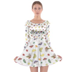 Mushrooms 002b Long Sleeve Skater Dress by Famous