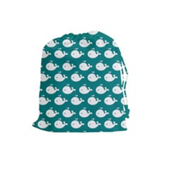 Cute Whale Illustration Pattern Drawstring Pouches (large)  by GardenOfOphir