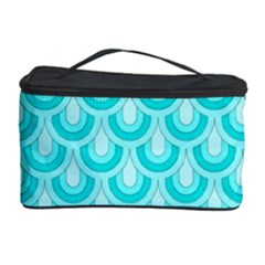 Awesome Retro Pattern Turquoise Cosmetic Storage Cases by ImpressiveMoments