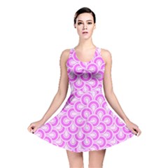 Retro Mirror Pattern Pink Reversible Skater Dresses by ImpressiveMoments