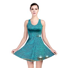 Wonderful Decorative Design With Floral Elements Reversible Skater Dresses by FantasyWorld7