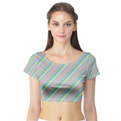 Stripes 2015 0401 Short Sleeve Crop Top