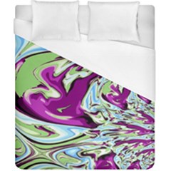Purple, Green, And Blue Abstract Duvet Cover Single Side (double Size) by digitaldivadesigns