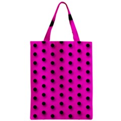 Hot Pink Black Polka-dot  Classic Tote Bags