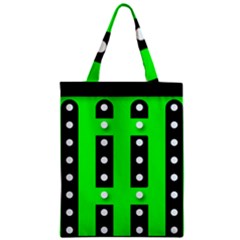 Florescent Green Black Polka-dot  Classic Tote Bags