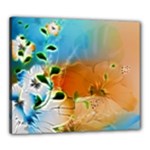 Wonderful Flowers In Colorful And Glowing Lines Canvas 24  x 20 