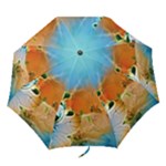 Wonderful Flowers In Colorful And Glowing Lines Folding Umbrellas