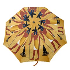 Anubis, Ancient Egyptian God Of The Dead Rituals  Folding Umbrellas by FantasyWorld7