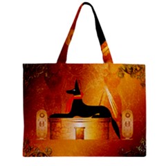 Anubis, Ancient Egyptian God Of The Dead Rituals  Zipper Tiny Tote Bags by FantasyWorld7