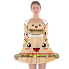 Kawaii Burger Long Sleeve Skater Dress by KawaiiKawaii