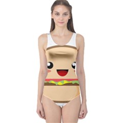 Kawaii Burger Women s One Piece Swimsuits