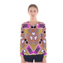 Pink Black Yellow Abstract  Women s Long Sleeve T-shirts View1