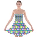 Colorful Whimsical Owl Pattern Strapless Bra Top Dress View1