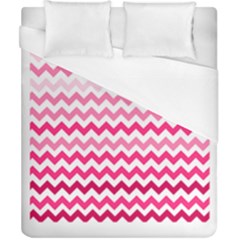Pink Gradient Chevron Large Duvet Cover Single Side (double Size) by CraftyLittleNodes