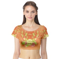 Beautiful Flowers In Soft Colors Short Sleeve Crop Top by FantasyWorld7
