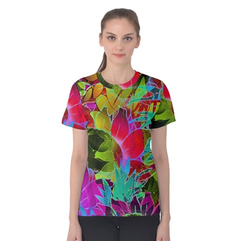 Floral Abstract 1 Women s Cotton Tees by MedusArt